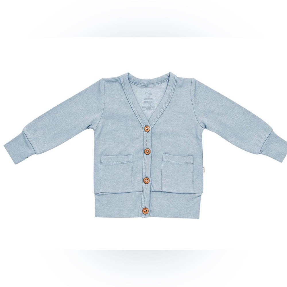 Kyte Baby Bamboo Jersey Cardigan in Fog